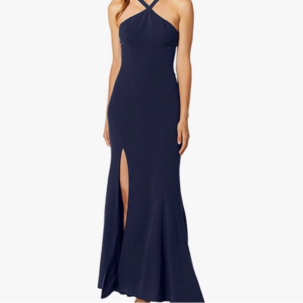 NWT Dress the Population Brianna Halter Trumpet Gown Sz M Homecoming